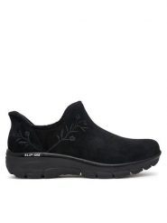 Skechers Półbuty Easy Going - Floral Moment 169157 Czarny. Czarne półbuty damskie Skechers, bez wzorów, ze skóry, bez obcasa, na płaskiej podeszwie. Za 429.99 zł.