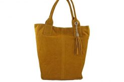 Shopper bag skórzany BARBERINI'S c. żółty 375/8-43. Żółte shopper bag damskie Barberinis, bez wzorów, ze skóry, zamszowe, bez dodatków. Za 199.99 zł.