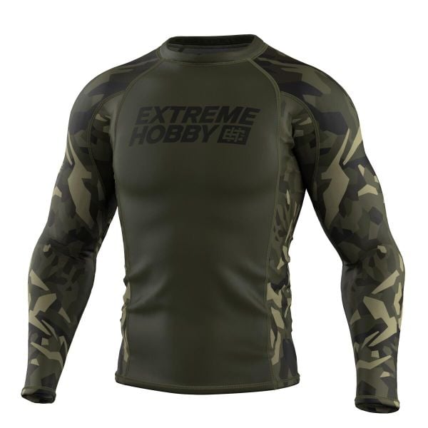 Koszulka sportowa męska Rashguard do MMA EXTREME HOBBY JUNGLE PANTHER. Zielone bielizna termoaktywna męska EXTREME HOBBY, m, z bawełny, bez ramiączek, na fitness i siłownię. Za 209.00 zł.