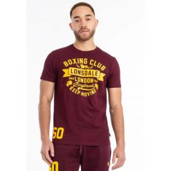 T-shirt o klasycznym kroju Lonsdale Gruting. Czerwone t-shirty męskie Lonsdale, m, bez wzorów, z jersey, bez kołnierzyka. Za 137.50 zł.