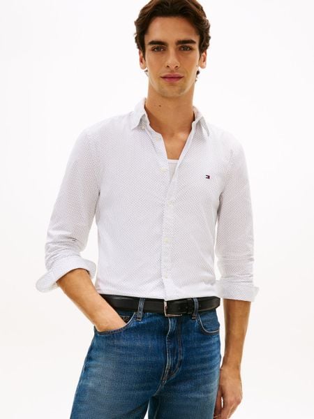 Tommy Hilfiger Koszula Mężczyźni Slim Fit Bawełna biały|niebieski|beżowy, M. Białe koszule męskie Tommy Hilfiger, m, bez wzorów, z bawełny, bez kołnierzyka, bez ramiączek. Za 279.95 zł.