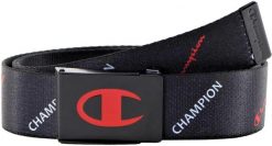 Pasek Champion unisex z poliestru, czarny. Czarne paski męskie CHAMPION, bez wzorów, z poliesteru, sportowe. Za 162.99 zł.
