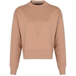 Bluza sportowa damska Puma 67310989. Brązowe bluzy bez kaptura damskie Puma, xs, bez wzorów, z bawełny, bez ramiączek, bez kaptura. Za 193.00 zł.