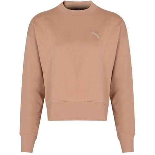 Bluza sportowa damska Puma 67310989. Brązowe bluzy bez kaptura damskie Puma, xs, bez wzorów, z bawełny, bez ramiączek, bez kaptura. Za 193.00 zł.
