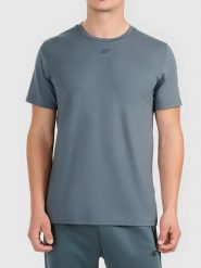 4F Koszulka sportowa w kolorze niebieskoszarym rozmiar: M. Niebieskie t-shirty sportowe męskie 4f, m, z materiału, bez ramiączek, outdoorowe. Za 78.95 zł.