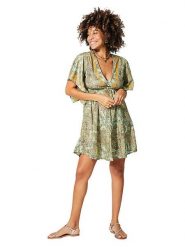 Ipanima Sukienka w kolorze pomarańczowo-oliwkowym rozmiar: 38/40. Brązowe sukienki damskie Ipanima, na co dzień, bez wzorów, bez kołnierzyka, bez ramiączek, mini, proste. Za 78.99 zł.