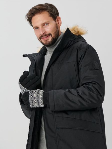Rękawiczki - czarny. Czarne rękawiczki męskie Sinsay, bez wzorów, z dzianiny. Za 25.99 zł.