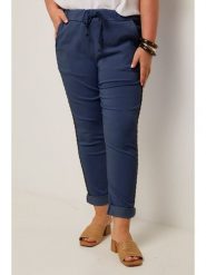 Curvy Lady Spodnie w kolorze granatowym rozmiar: 48/50. Niebieskie spodnie materiałowe damskie Curvy Lady, z aplikacjami, z materiału, klasyczne, z standardowym stanem. Za 127.65 zł.