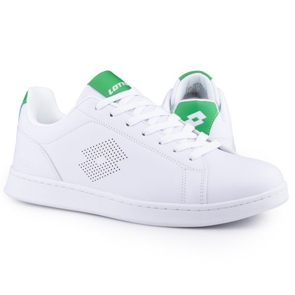 Buty męskie sportowe trampki Lotto BURGAS. Białe trampki i tenisówki męskie Lotto, bez wzorów, z gumy, bez zapięcia. Za 129.00 zł.