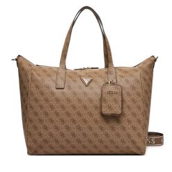 Torba weekendowa Guess. Brązowe torebki klasyczne damskie Guess, z aplikacjami, bez dodatków. Za 579.99 zł.