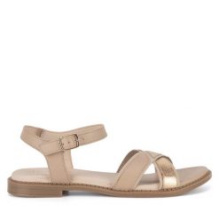 Sandały Lasocki. Brązowe sandały damskie Lasocki, bez wzorów, bez obcasa, na płaskiej podeszwie. Za 129.99 zł.