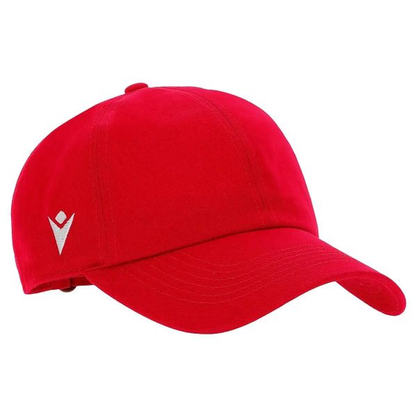 Czerwona czapka baseballowa Macron Dart (x5). Czerwone czapki męskie Macron, bez wzorów, z materiału. Za 307.50 zł.