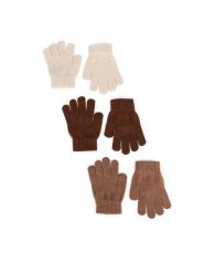 Action Boy Rękawiczki 8K6-001-AW24 (3-PACK) Brązowy. Brązowe rękawiczki dziecięce Action Boy, z dzianiny, bez ramiączek. Za 29.99 zł.