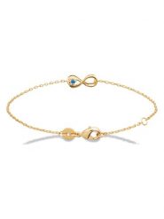 L'Atélier Précieux Pozłacana bransoletka z elementami ozdobnymi rozmiar: onesize. Niebieskie bransoletki damskie L'Atélier Précieux, pozłacane. Za 165.99 zł.