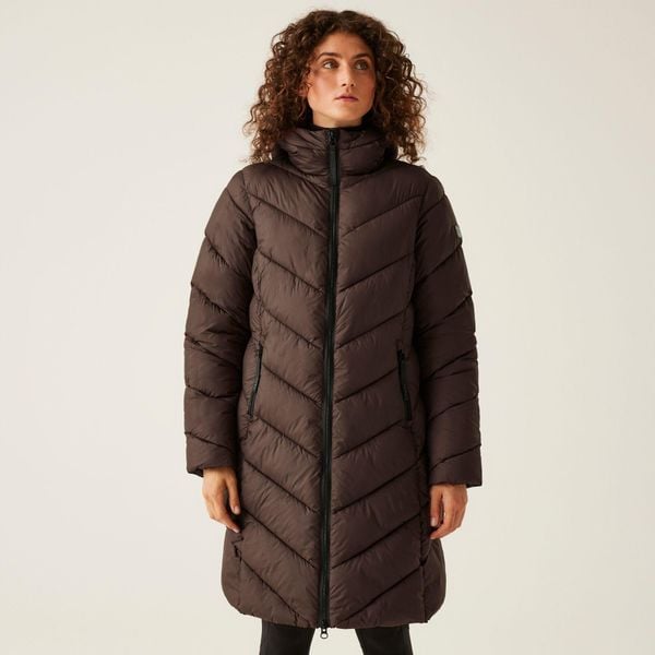 Andia II damska turystyczna pikowana kurtka. Brązowe kurtki damskie Regatta, bez wzorów, z puchu, bez kaptura. Za 229.99 zł.