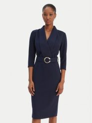 Rinascimento Sukienka koktajlowa CFC0126777003 Granatowy Slim Fit. Niebieskie sukienki damskie RINASCIMENTO, l, bez wzorów, z syntetyku, wizytowe, bez kołnierzyka, bez ramiączek. Za 439.99 zł.