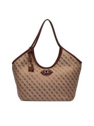 Guess Torebka Samantha HWJG23 13230 Brązowy jasny. Brązowe torebki klasyczne damskie Guess, z aplikacjami, z materiału, bez dodatków. Za 634.99 zł.