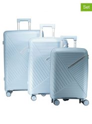 Geographical Norway 3-częściowy zestaw "Simi" w kolorze błękitnym rozmiar: onesize. Niebieskie walizki Geographical Norway, bez wzorów, z materiału. Za 391.99 zł.