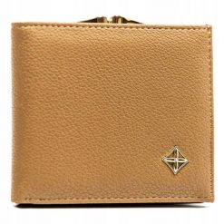 Portfel damski Milano Design PP-SF-1814-A-BL beżowy. Brązowe portfele damskie MILANO DESIGN, bez wzorów. Za 27.99 zł.
