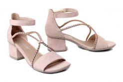 RIEKER 64654-31 pink, sandały damskie. Brązowe sandały damskie Rieker, bez wzorów, bez obcasa. Za 255.92 zł.