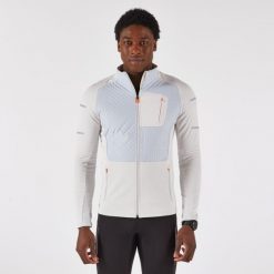 Bluza do biegania męska Kiprun Run 900 Warm ocieplana. Szare bluzy bez kaptura męskie KIPRUN, m, z meshu. Za 179.99 zł.