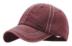 Czapka z Daszkiem, Bordowa z Przeszyciami, Fastryga, Letnia, 100% BAWEŁNA, Przewiewna -Pako Jeans. Czerwone czapki męskie Pako Jeans, na lato, bez wzorów, z bawełny. Za 55.00 zł.