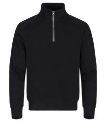 Clique Classic Half Zip bluza ½ zip z ukrytą kieszenią boczną. Czarne bluzy bez kaptura męskie CLIQUE, l, z bawełny. Za 220.20 zł.