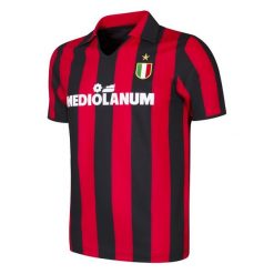 Retro koszulka piłkarska – Męska – AC Milan 1988 – Biały. Czarne t-shirty sportowe męskie COPA FOOTBALL, m, bez ramiączek, do piłki nożnej. Za 296.36 zł.