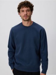 Strukturalna bluza - granatowy. Niebieskie bluzy bez kaptura męskie Reserved, l, z bawełny. Za 129.99 zł.