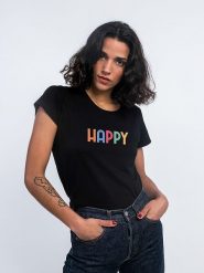 WOOOP Koszulka w kolorze czarnym rozmiar: L. Czarne t-shirty damskie Wooop, l, bez wzorów, z bawełny, bez kołnierzyka. Za 64.95 zł.