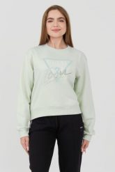 GUESS Miętowa damska bluza Icon, Rozmiar M. Zielone bluzy bez kaptura damskie Guess, m. W wyprzedaży za 331.99 zł.