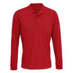 Koszulka Polo Z Długim Rękawem Dla Dorosłych Unisex Polycotton. Czerwone bluzki damskie SOL'S, s, bez wzorów, casualowe, bez kołnierzyka, bez ramiączek. Za 98.99 zł.