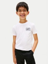 Tommy Hilfiger T-Shirt Varsity Print KB0KB09932 Biały Regular Fit. Białe t-shirty chłopięce Tommy Hilfiger, bez wzorów, z bawełny, bez ramiączek. Za 109.99 zł.