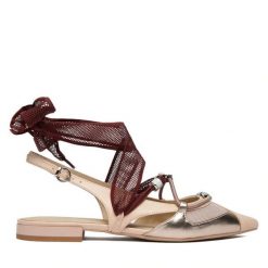 Czółenka PINKO. Brązowe czółenka damskie Pinko, bez wzorów, bez obcasa. Za 1,079.00 zł.