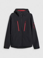 4F Kurtka przejściowa membrana 8000 męska - czarna 3XL. Czarne kurtki męskie 4f, l, bez wzorów, z materiału, bez kaptura. Za 499.99 zł.