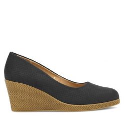 Półbuty Clara Barson. Niebieskie półbuty damskie Clara Barson, bez wzorów, bez obcasa, na koturnie. Za 119.99 zł.