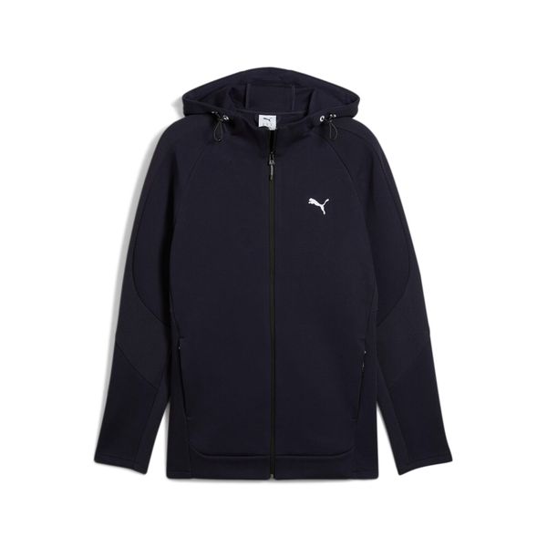 Kurtka z kapturem Puma Evostripe Dk. Niebieskie kurtki treningowe męskie Puma, l, bez wzorów, z materiału, do biegania. Za 280.10 zł.
