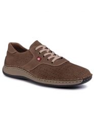 Rieker Półbuty 05225-64 Brązowy. Brązowe półbuty męskie Rieker, z nubiku, bez zapięcia. Za 169.99 zł.