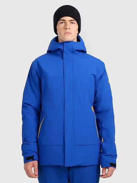 4F Kurtka narciarska w kolorze niebieskim rozmiar: M. Niebieskie kurtki narciarskie i snowboardowe damskie 4f, m, bez wzorów, bez kaptura, narciarskie. Za 309.65 zł.