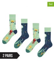 Dedoles Skarpety (2 pary) w kolorze jasnozielono-granatowym rozmiar: 35-38. Niebieskie skarpetki męskie Dedoles, bez wzorów. Za 56.79 zł.