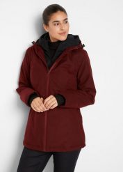 Nieprzemakalna kurtka funkcjonalna 2 w 1. Czarne kurtki damskie bonprix, s, bez kaptura. Za 319.99 zł.