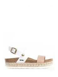 BAYTON Sandały "Gaceo" w kolorze biało-beżowym rozmiar: 38. Białe sandały damskie Bayton, bez wzorów, bez obcasa, na koturnie. Za 150.02 zł.