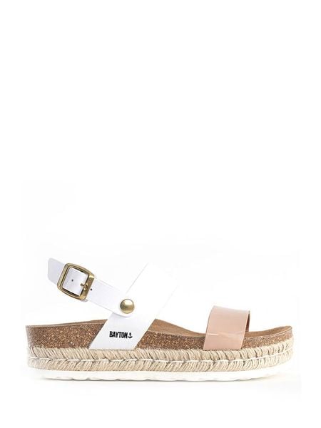 BAYTON Sandały "Gaceo" w kolorze biało-beżowym rozmiar: 38. Białe sandały damskie Bayton, bez wzorów, bez obcasa, na koturnie. Za 150.02 zł.