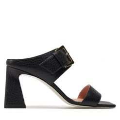 Klapki Pollini. Czarne klapki damskie Pollini, bez wzorów, bez obcasa. Za 1,779.00 zł.