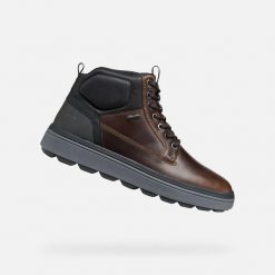 Buty Geox Spherica Ecub-1.1 Abx. Brązowe buty wizytowe męskie Geox, z materiału, bez zapięcia. Za 731.05 zł.