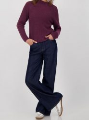 Monari Sweter damski z dzianiny - Verona Kobiety Prążki lila jednolity, 44. Swetry klasyczne damskie Monari, z bawełny, bez kołnierzyka. Za 449.95 zł.