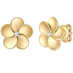 Rafaela Donata Kolczyki Kwiat z Srebro wysokiej próby w Żółte złoto 1 ct Damski. Żółte kolczyki damskie Rafaela Donata, z cyrkonią, pozłacane, na sztyftcie. Za 169.99 zł.