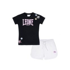 Koszulka z bawełna z kieszenie na co dzień. Białe spodnie dresowe damskie LEONE 1947 APPAREL, bez wzorów, z bawełny. W wyprzedaży za 89.72 zł.