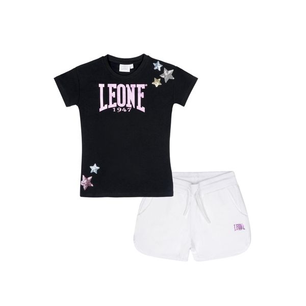 Koszulka z bawełna z kieszenie na co dzień. Białe spodnie dresowe damskie LEONE 1947 APPAREL, bez wzorów, z bawełny. W wyprzedaży za 89.72 zł.