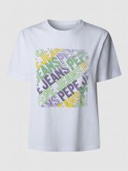 Pepe Jeans Koszulka "Amelia" w kolorze białym rozmiar: S. Białe bluzki damskie Pepe Jeans, s, bez wzorów, z bawełny, bez kołnierzyka. Za 109.78 zł.